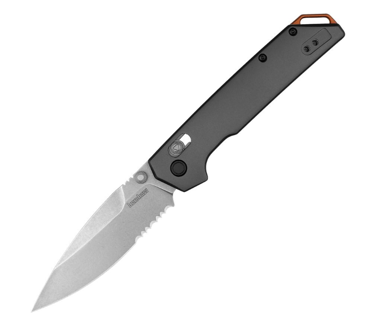Kershaw Iridium – Stonewash D2 / Gray Aluminum (Serrated)