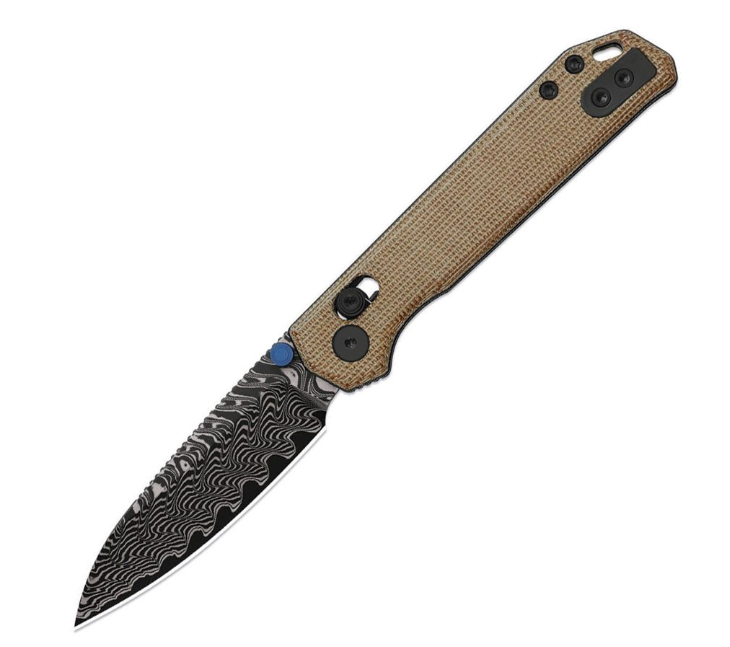 Kizer Begleiter 2.9 Clutch Lock – Damascus / Brown Micarta