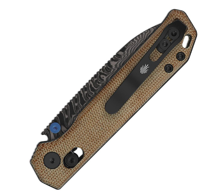 Kizer Begleiter 2.9 Clutch Lock – Damascus / Brown Micarta
