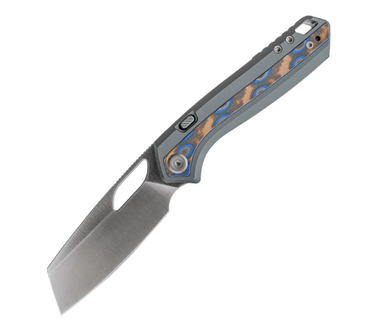 Vosteed Kroc 329 Top Linerlock – S35VN / Gray Aluminum & Ocean Micarta