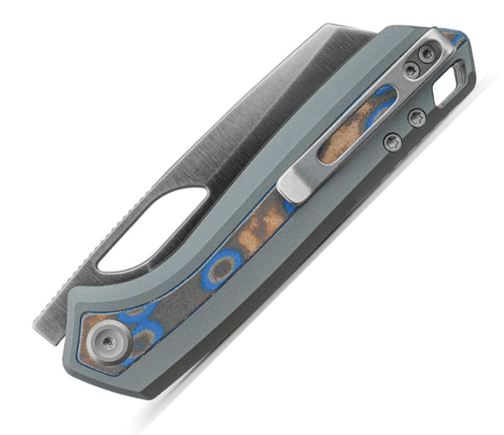 Vosteed Kroc 329 Top Linerlock – S35VN / Gray Aluminum & Ocean Micarta