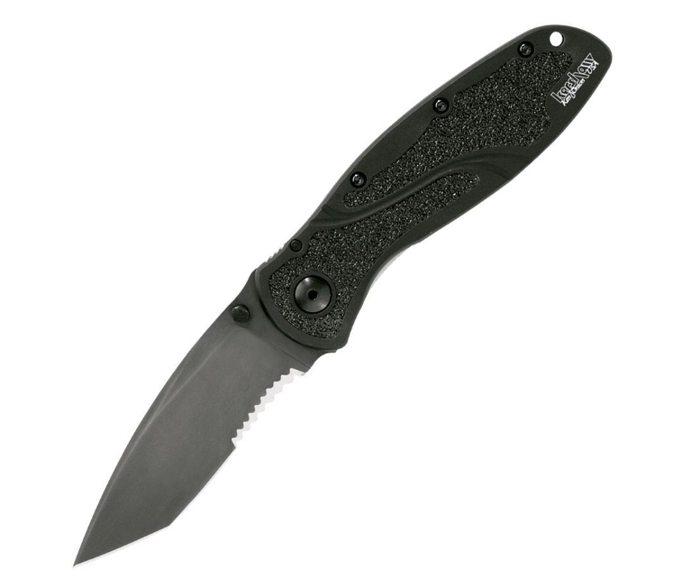 Kershaw Blur Tactical Linerlock A/O – Black Stonewash / Partially Serrated