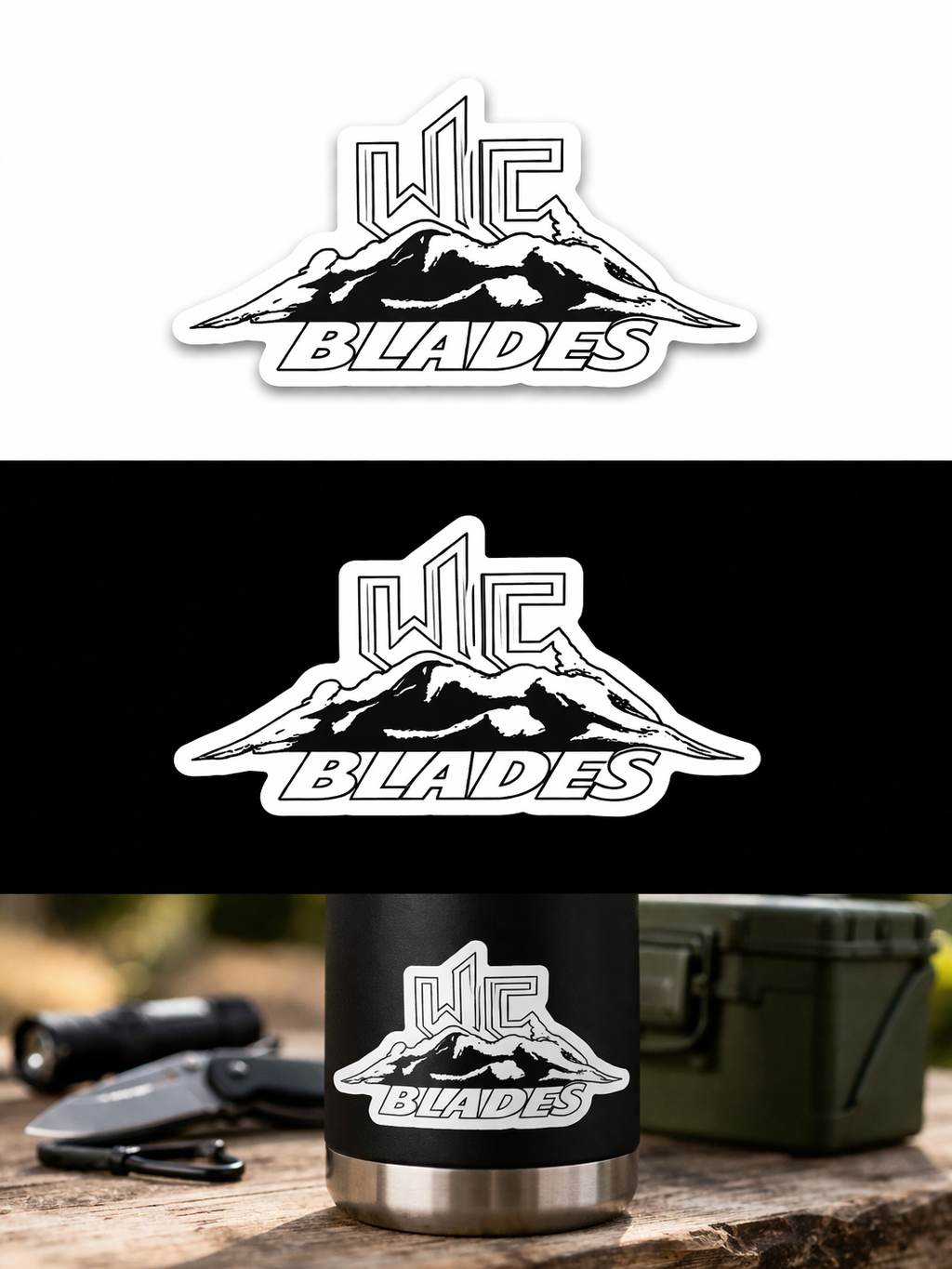 WC Blades Mountain Logo Sticker