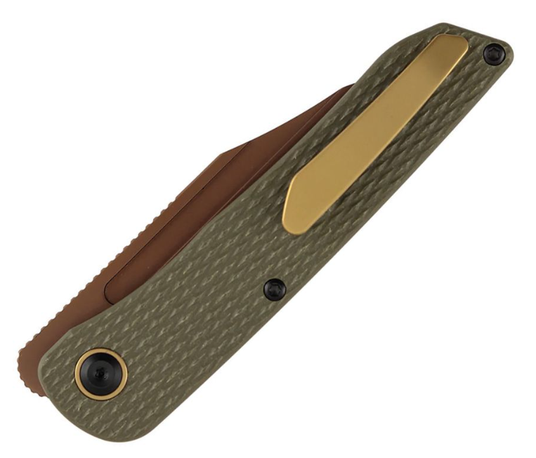 Kansept Nettle Linerlock - Olive G10 / Rose Gold