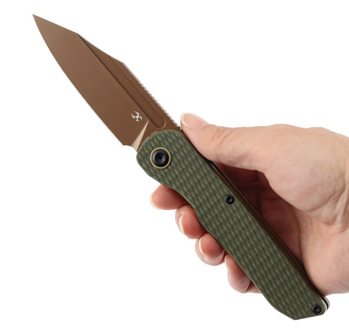 Kansept Nettle Linerlock - Olive G10 / Rose Gold