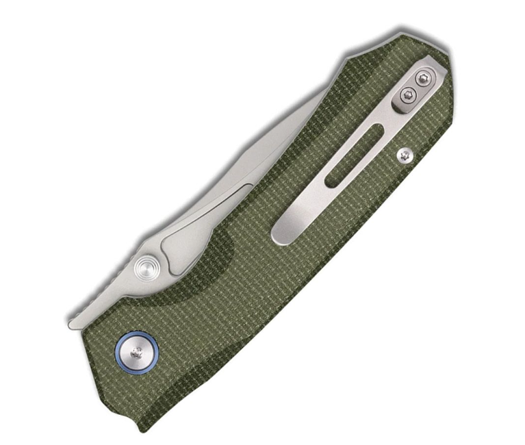 Remette Rhino Button Lock - Green Micarta