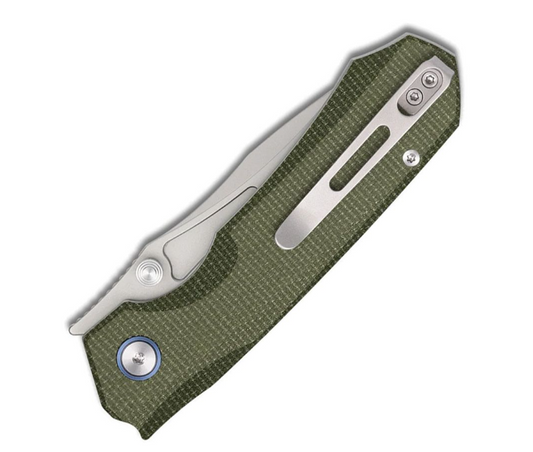 Remette Rhino Button Lock - Green Micarta