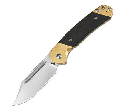 CJRB Bowie Pyrite Slip Joint – AR-RPM9 / Black Wood & Brass