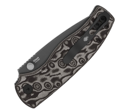 Kizer Glaux – Gray PVD 14C28N / Black Vortex Micarta