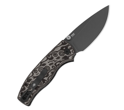 Kizer Glaux – Gray PVD 14C28N / Black Vortex Micarta