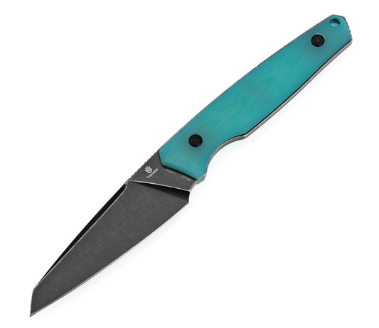 Tenable Parr Fixed Blade – BlackWash 14C28N / Tiffany Blue G10