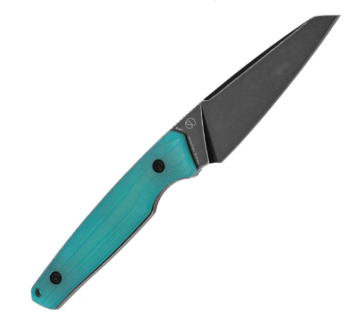 Tenable Parr Fixed Blade – BlackWash 14C28N / Tiffany Blue G10