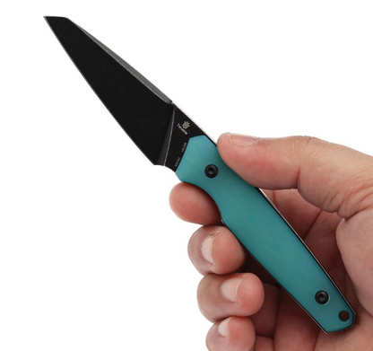 Tenable Parr Fixed Blade – BlackWash 14C28N / Tiffany Blue G10
