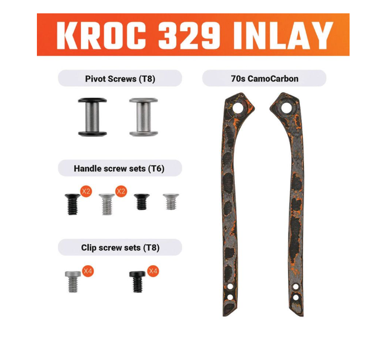 Vosteed Kroc 329 Inlay Set – 70's Camo Carbon Fiber