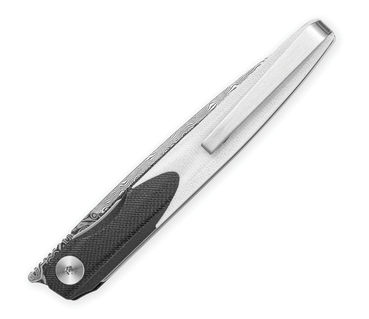 Bestechman Lanza Linerlock – Damascus / Black & White G10