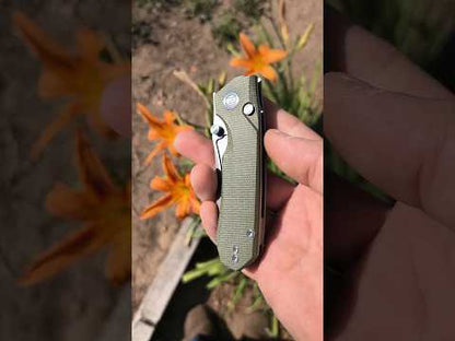 Remette Rhino Button Lock - Green Micarta